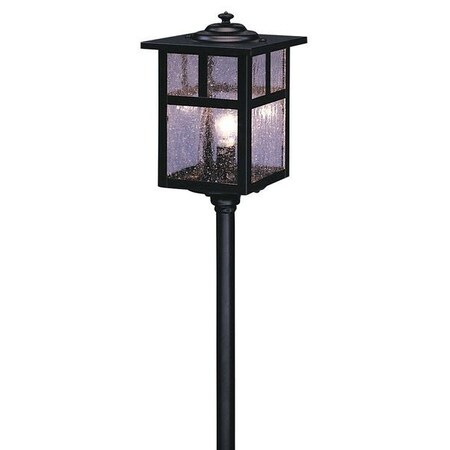 Arroyo Craftsman Low Voltage 5" Mission Stem Mount Without Overlay (Empty), Slate, Cream Glass LV24-M5ECR-S
